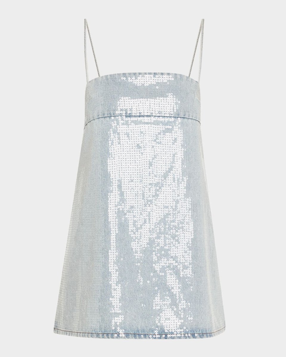 Nadiya Sequined Denim Mini Dress
